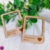 White minimalist polaroid-style mini photo frame for personalized gifting