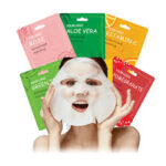 Aesthetic facial sheet mask packaging for glowing skin skincare gifts.