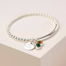 Silver finish bracelet featuring a high-quality crystal stone corresponding to each birth month.